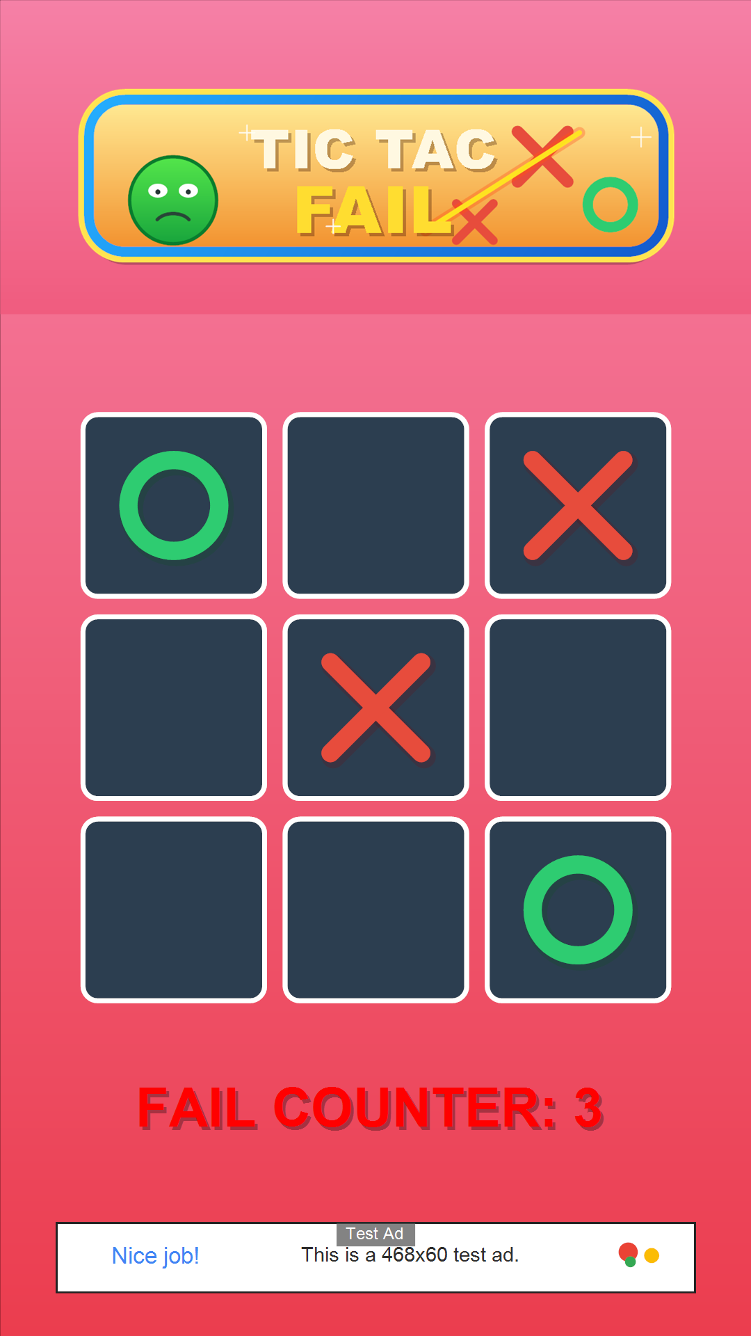 Tic Tac Fail Android gameplay screenshot